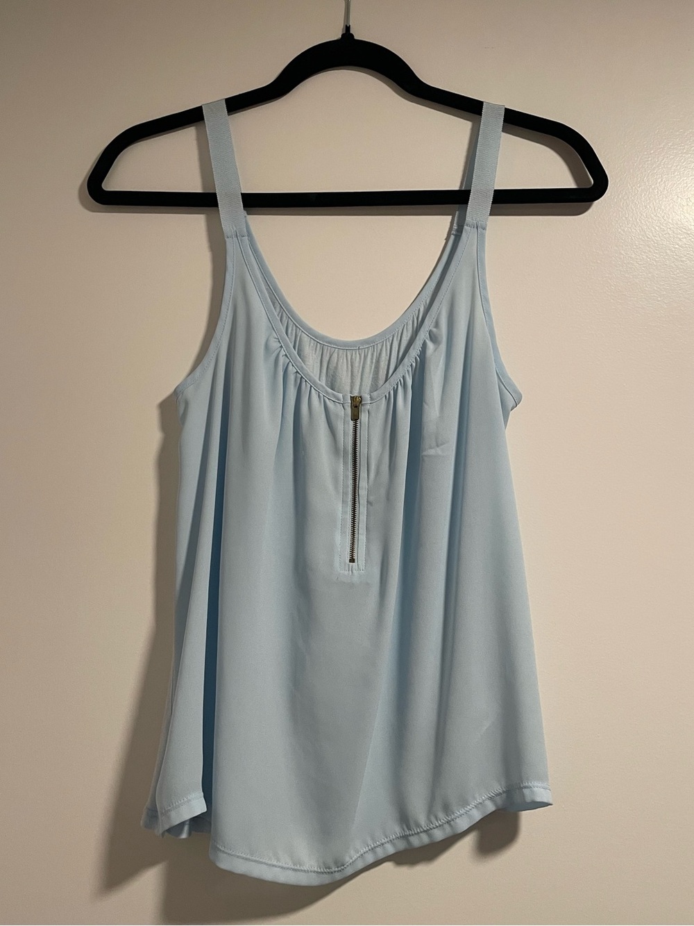 Express Light Blue Zip-Front Tank